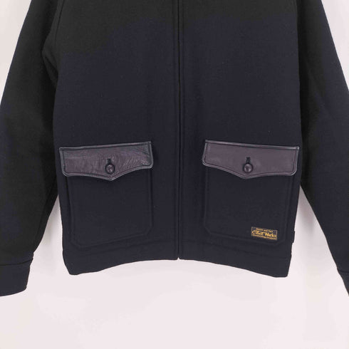 クラクト CLUCT クロスボタン 裏地キルティング レザー フラップポケット スイングトップ ウール ジャケット メンズ JPN:L