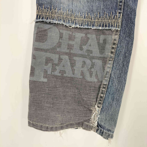 PHAT FARM パッチワーク リペア加工 ジップフライ デニム メンズ W34 L33