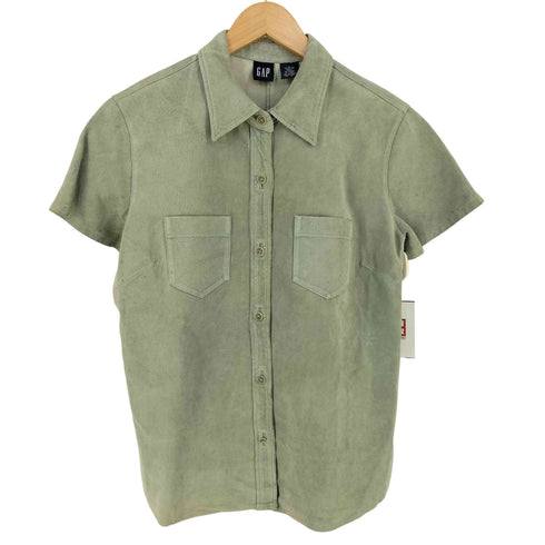 ギャップ Gap 00s PIG SUEDE 半袖 シャツ Y2K レディース L