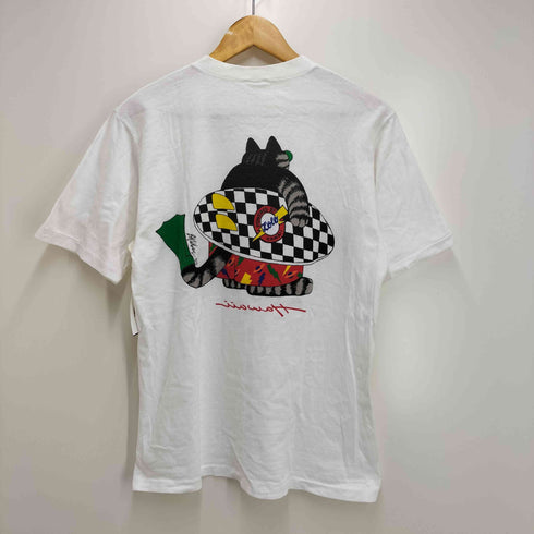クレイジーシャツ CRAZY SHIRTS 90S USA製 クリバンキャット プリント S/S クルーネック Tシャツ メンズ import:L