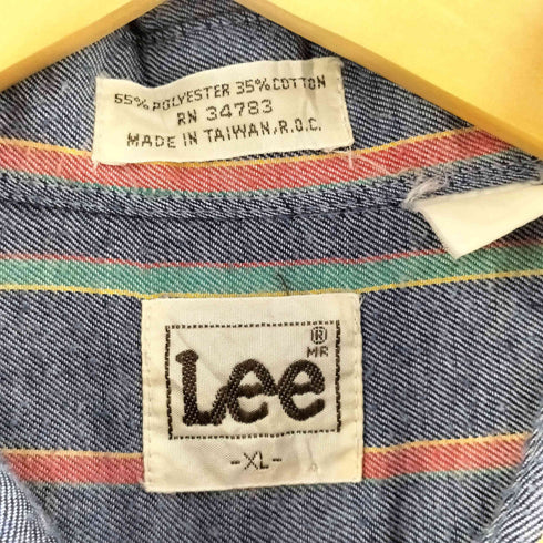 リー Lee 80s 台湾製 ストライプ フランネルシャツ メンズ XL