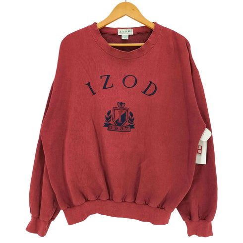 アイゾッド IZOD 90S フロントロゴ刺繍 クルーネック スウェット メンズ import:M