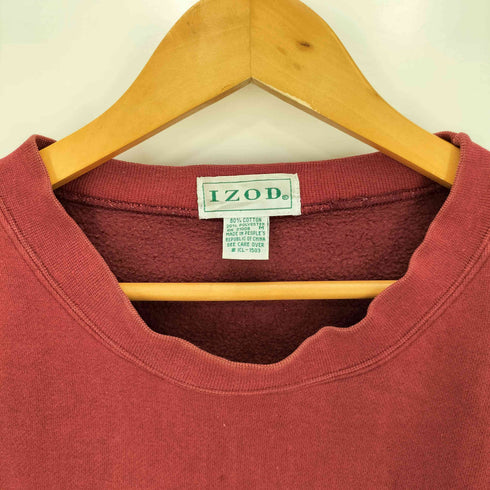 アイゾッド IZOD 90S フロントロゴ刺繍 クルーネック スウェット メンズ import:M