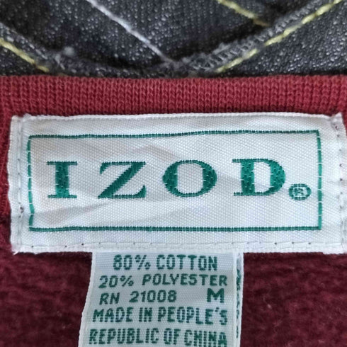 アイゾッド IZOD 90S フロントロゴ刺繍 クルーネック スウェット メンズ import:M