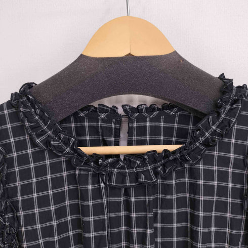 ナチュラルビューティーベーシック NATURAL BEAUTY BASIC 26SS チェックシャーリングワンピース レディース PS