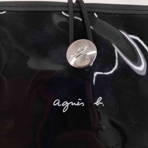 アニエスベー agnes b. ロゴ エナメル クリアポーチ レディース