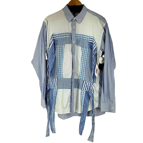 コムデギャルソンシャツ COMME des GARCONS SHIRT フランス製 フロントデザイン クレイジーパターン チェック L/S シャツ メンズ JPN:M