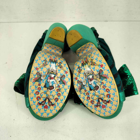 Irregular Choice メタリックグリーン リボンモチーフ ハイヒール レディース JPN:38