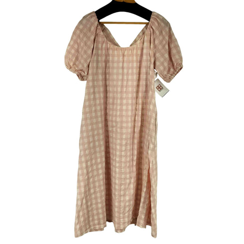 バックオープン チェック S/S ワンピース レディース