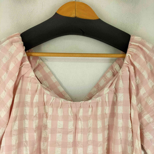 バックオープン チェック S/S ワンピース レディース