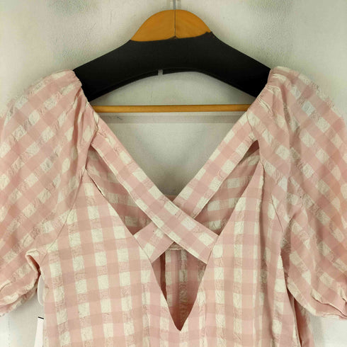 バックオープン チェック S/S ワンピース レディース