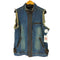 PERSONS JEANS フェイクレザー切替 デニムベスト メンズ 3L