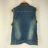 PERSONS JEANS フェイクレザー切替 デニムベスト メンズ 3L