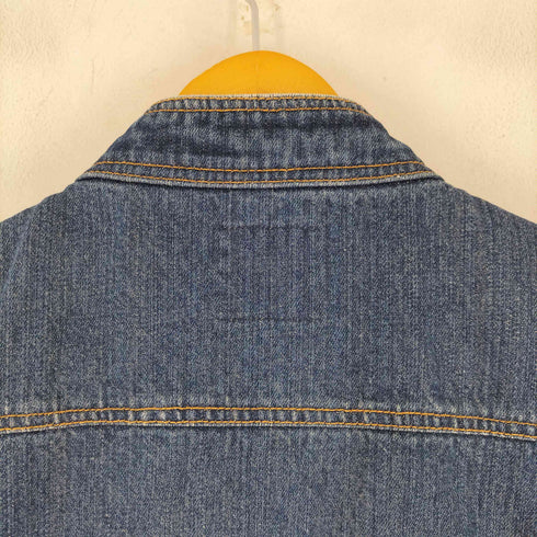 PERSONS JEANS フェイクレザー切替 デニムベスト メンズ 3L