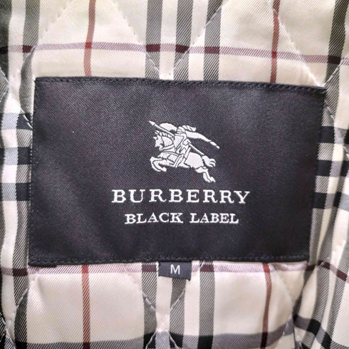 バーバリーブラックレーベル BURBERRY BLACK LABEL 裏地ノバチェック ライナー付き ガンフラップ付き ブラック バルマカーン ステンカラー コート メンズ import:M