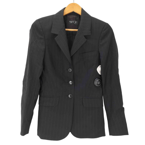 アニエスベー agnes b. PARIS 90S OLD サンライズ期 MADE IN FRANCE フランス製 ストライプ 3B テーラード ジャケット レディース