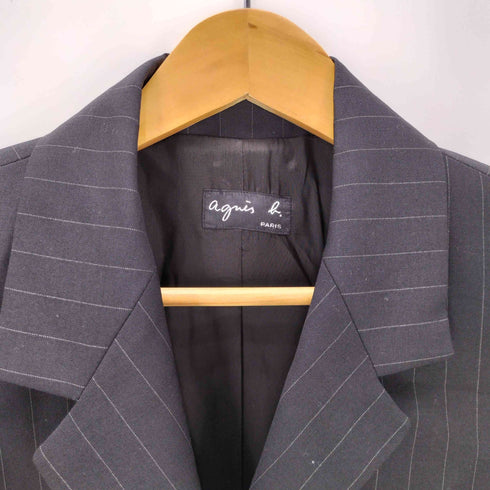 アニエスベー agnes b. PARIS 90S OLD サンライズ期 MADE IN FRANCE フランス製 ストライプ 3B テーラード ジャケット レディース