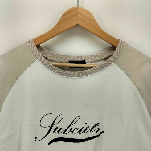 サブサエティ Subciety 筆記体ロゴ ラグランスリーブ クルーネック L/S Tシャツ メンズ JPN:L