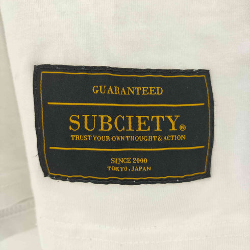 サブサエティ Subciety 筆記体ロゴ ラグランスリーブ クルーネック L/S Tシャツ メンズ JPN:L