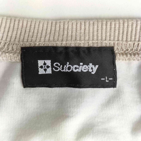 サブサエティ Subciety 筆記体ロゴ ラグランスリーブ クルーネック L/S Tシャツ メンズ JPN:L