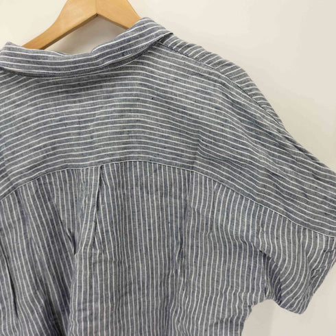 ランズエンド LANDS END 刺繍 ストライプスキッパーシャツ レディース XL