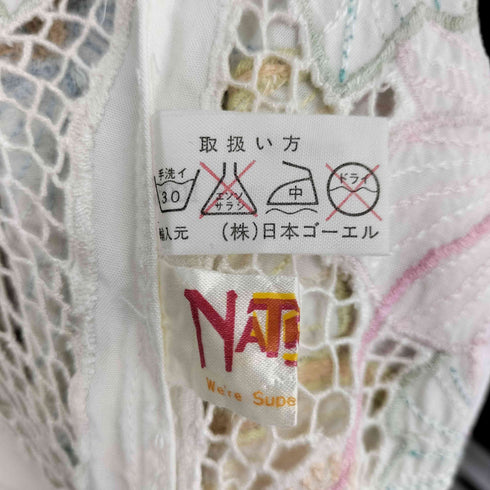 NATRAJ フローラルモチーフ カットワークデザイン 刺繍入り アンサンブル レーヨンワンピース レディース
