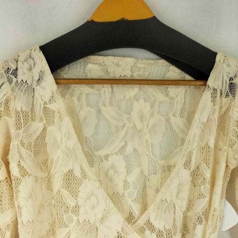 フローラル刺繍入り カットワークデザイン レース ワンピース レディース