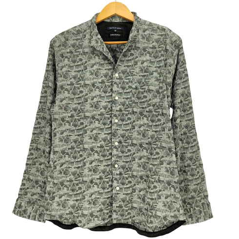 ニコル NICOLE Selection シワ加工 織りデザイン 開襟 バンドカラー L/S シャツ メンズ JPN:50