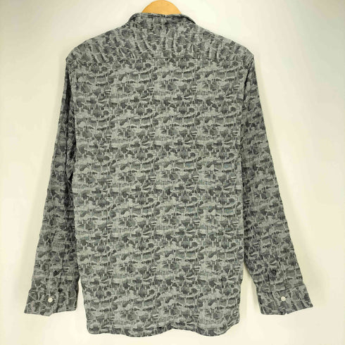 ニコル NICOLE Selection シワ加工 織りデザイン 開襟 バンドカラー L/S シャツ メンズ JPN:50
