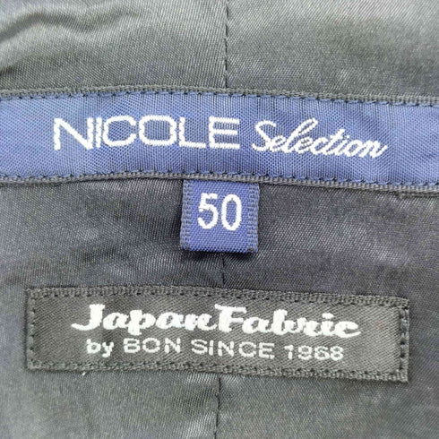 ニコル NICOLE Selection シワ加工 織りデザイン 開襟 バンドカラー L/S シャツ メンズ JPN:50