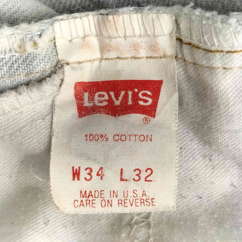 リーバイス Levis 00S USA製 505 アイスブルー ワイド テーパード デニム パンツ メンズ W34 L32
