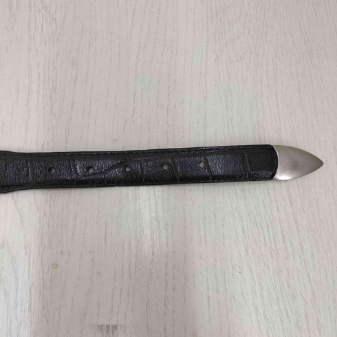 フルグレイン レザー クロコ 型押し ベルト メンズ 34