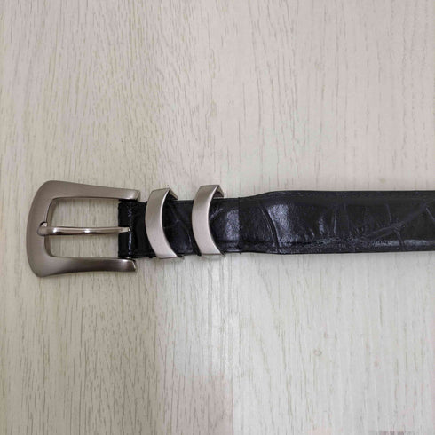 フルグレイン レザー クロコ 型押し ベルト メンズ 32