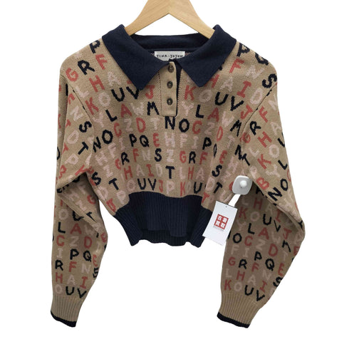 TINA:JOJUN マルチカラー クロップド ニットセーター レディース import:M