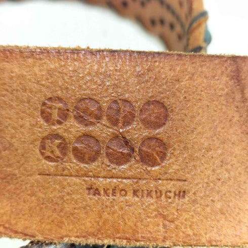タケオキクチ TAKEO KIKUCHI ウエスタン スタッズ レザー ベルト メンズ