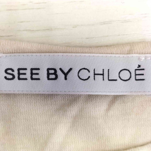 シーバイクロエ SEE BY CHLOE カラー切替 ノースリーブ フリル ワンピース レディース EUR:42