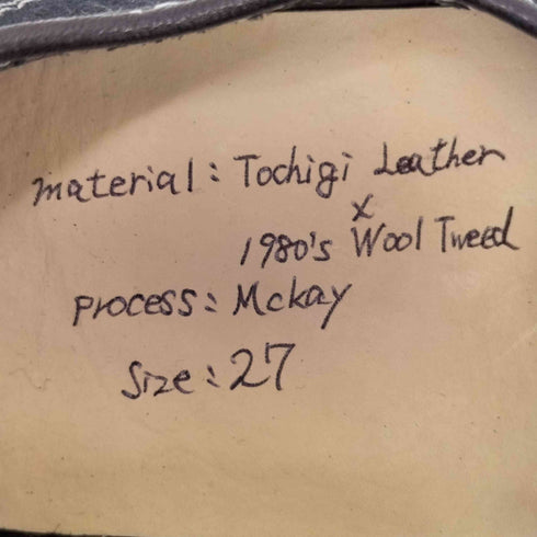 TOCHIGI LEATHER 1980s WOOL TWEED MCKAY VIBRAM シャークソール レザーシューズ メンズ 27