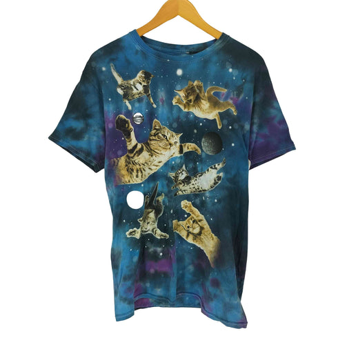 ザマウンテン the mountain 猫 宇宙 プリント S/S Tシャツ メンズ M