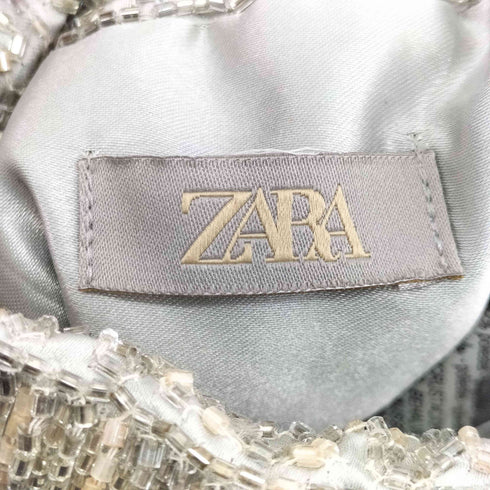 ザラ ZARA シルバー ビーズバケットバッグ レディース