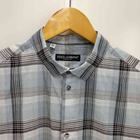 ドルチェアンドガッバーナ DOLCE&GABBANA イタリア製 コットン S/S シャドーチェック シャツ メンズ 15 3/4 | 40