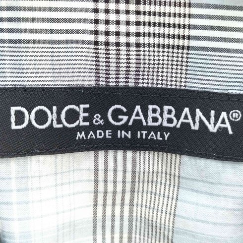 ドルチェアンドガッバーナ DOLCE&GABBANA イタリア製 コットン S/S シャドーチェック シャツ メンズ 15 3/4 | 40