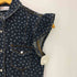 レッドヴァレンティノ RED VALENTINO ドット スナップボタン フリルスリーブ カーブデザイン デニムベスト レディース EUR:38