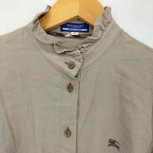 バーバリーブルーレーベル BURBERRY BLUE LABEL ロゴ刺繍 フリルカラー パフスリーブ 半袖 ブラウス レディース EUR:38