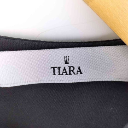 ティアラ Tiara 袖リボン コットンポリ ブラウス レディース