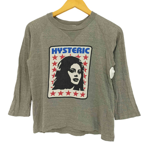 ヒステリックグラマー HYSTERIC GLAMOUR 00s ヒスガール プリント ラグラン クルーネック 七分袖 カットソー レディース FREE
