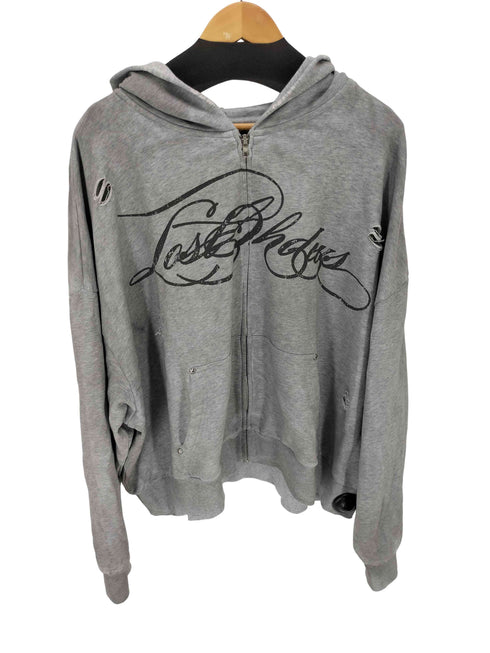 LOSTSHDWS 26SS DISTRESSED SCRIPT ZIP-UP HOODIE メンズ L
