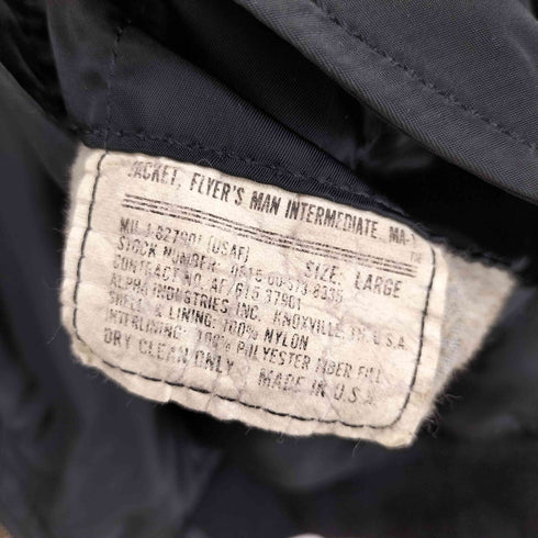 アルファインダストリーズ ALPHA INDUSTRIES USA製 MA-1 KNOXVILLE TNアメリカ空軍 JACKET IDEALジップ フライトジャケット メンズ L
