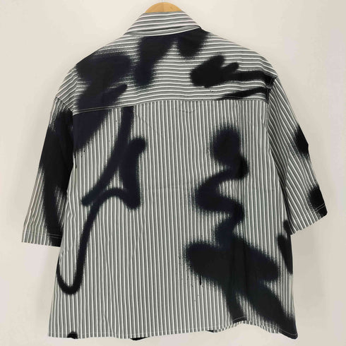 ザラ ZARA エアブラシプリント ストライプシャツ メンズ JPN:L