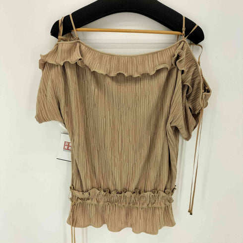 エステラケー Estella.K プリーツレースアップショルダートップス レディース FREE