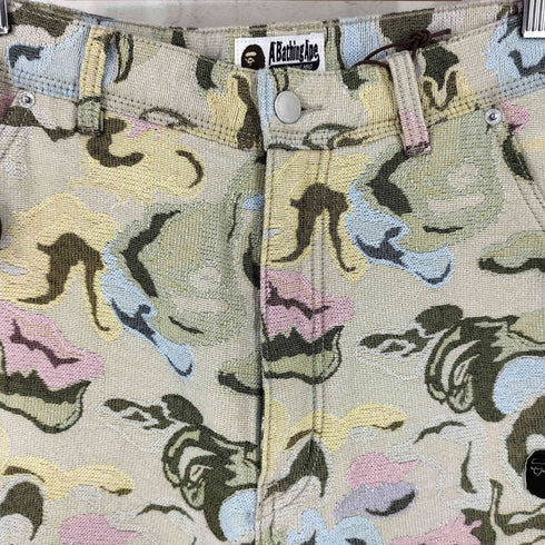 アベイシングエイプ A BATHING APE BAPE ART CAMO GOBELIN WORK PANTS メンズ L